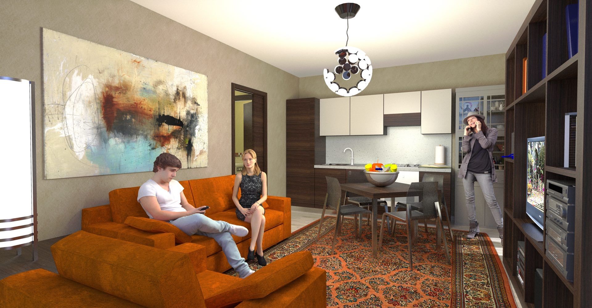 Mini appartamento da 50 mq - 50 sqm flatlet, Planet G Planet G Вітальня