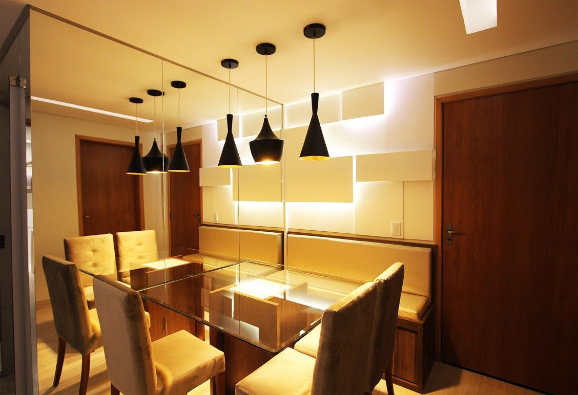 Apartamento AD, Tejo Arquitetura & Design Tejo Arquitetura & Design Ruang Makan Modern
