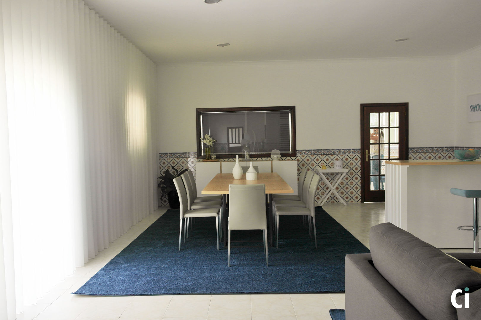 Sala de convívio familiar, 2015 - Braga, Ci interior decor Ci interior decor Comedores de estilo rural