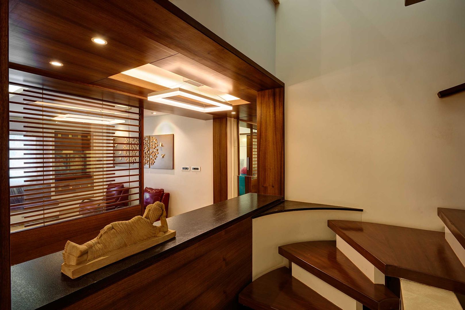 Modern house with classic touch, Cubism Cubism Modern Corridor, Hallway and Staircase