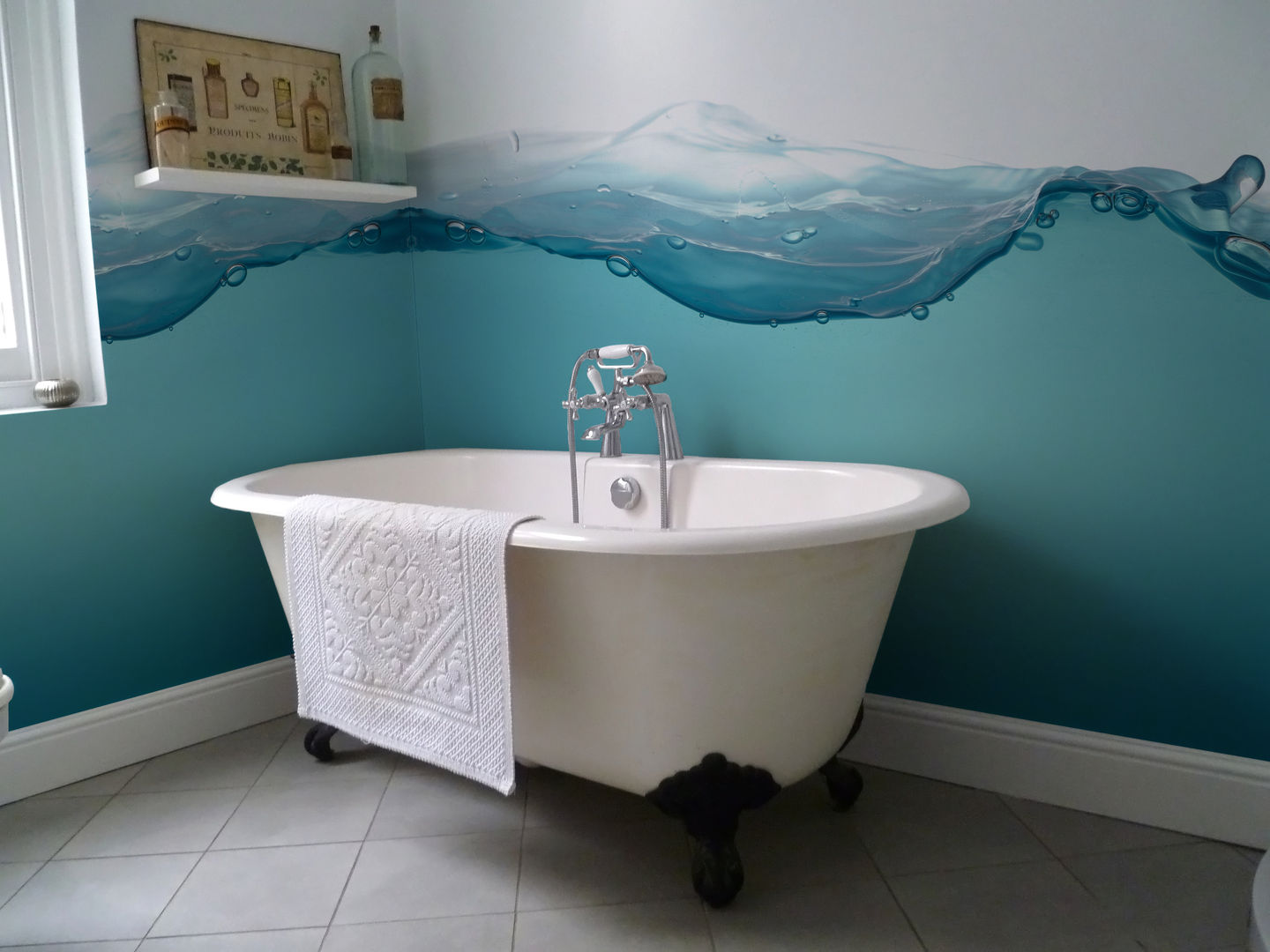 Splash Pixers Bagno eclettico wall mural,wallpaper,water,sea,wave