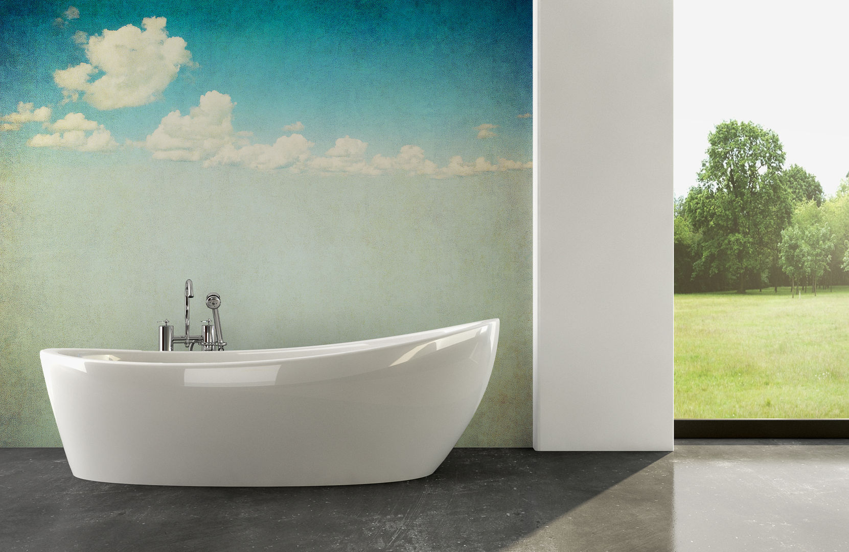 Cloudy Sky Pixers Moderne badkamers wall mural,wallpaper,clouds,sky