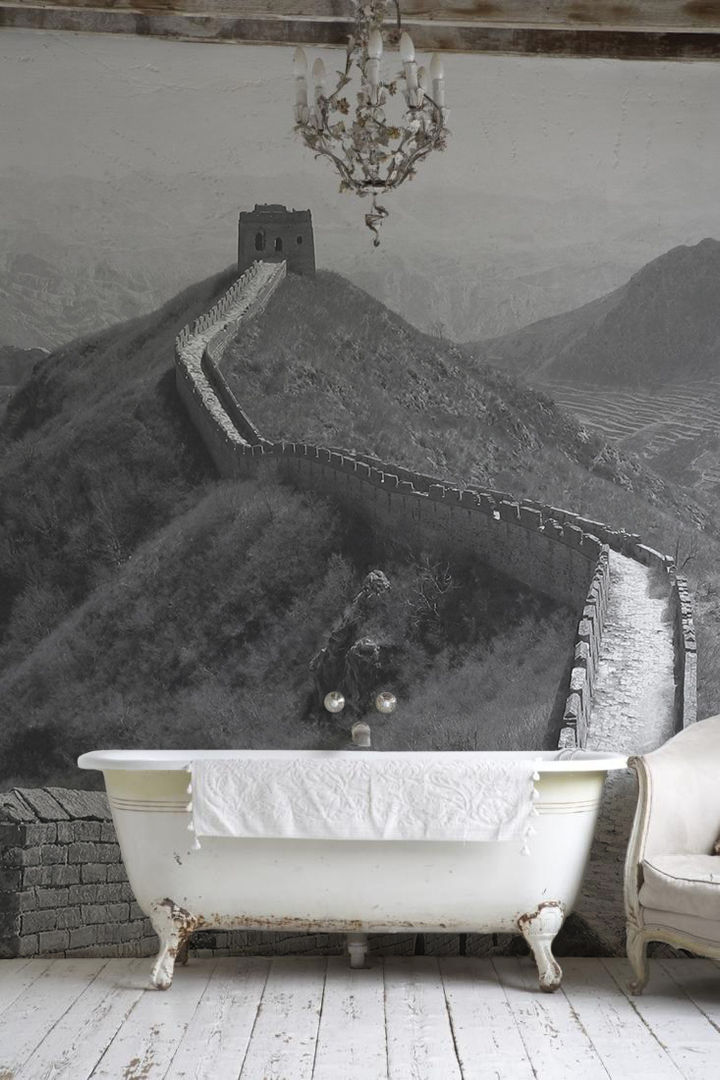Great Wall Pixers Baños eclécticos wall mural,wallpaper,great wall,china