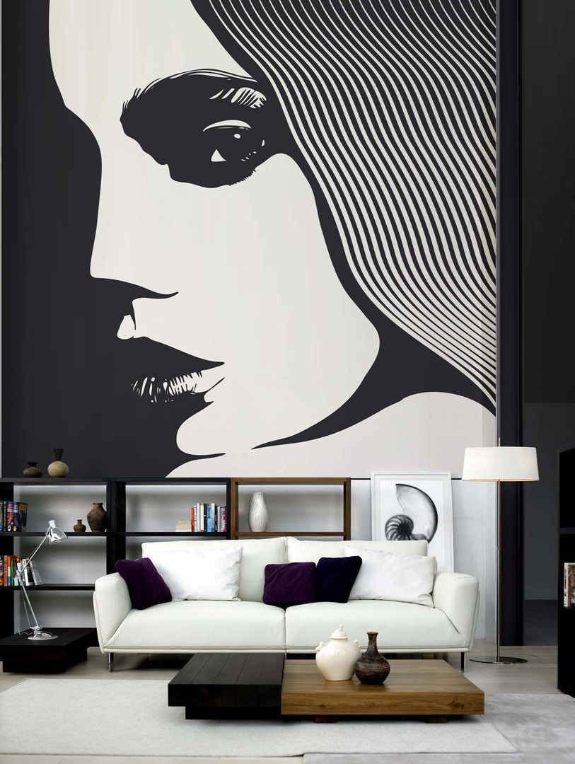 Siren Pixers Living room wall mural,wallpaper,woman,face