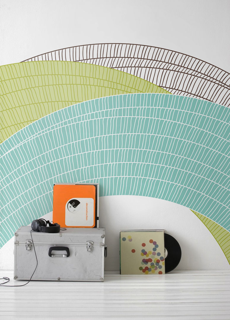 Abstract Circles Pixers Livings de estilo moderno wall mural,wallpaper,abstract,circles