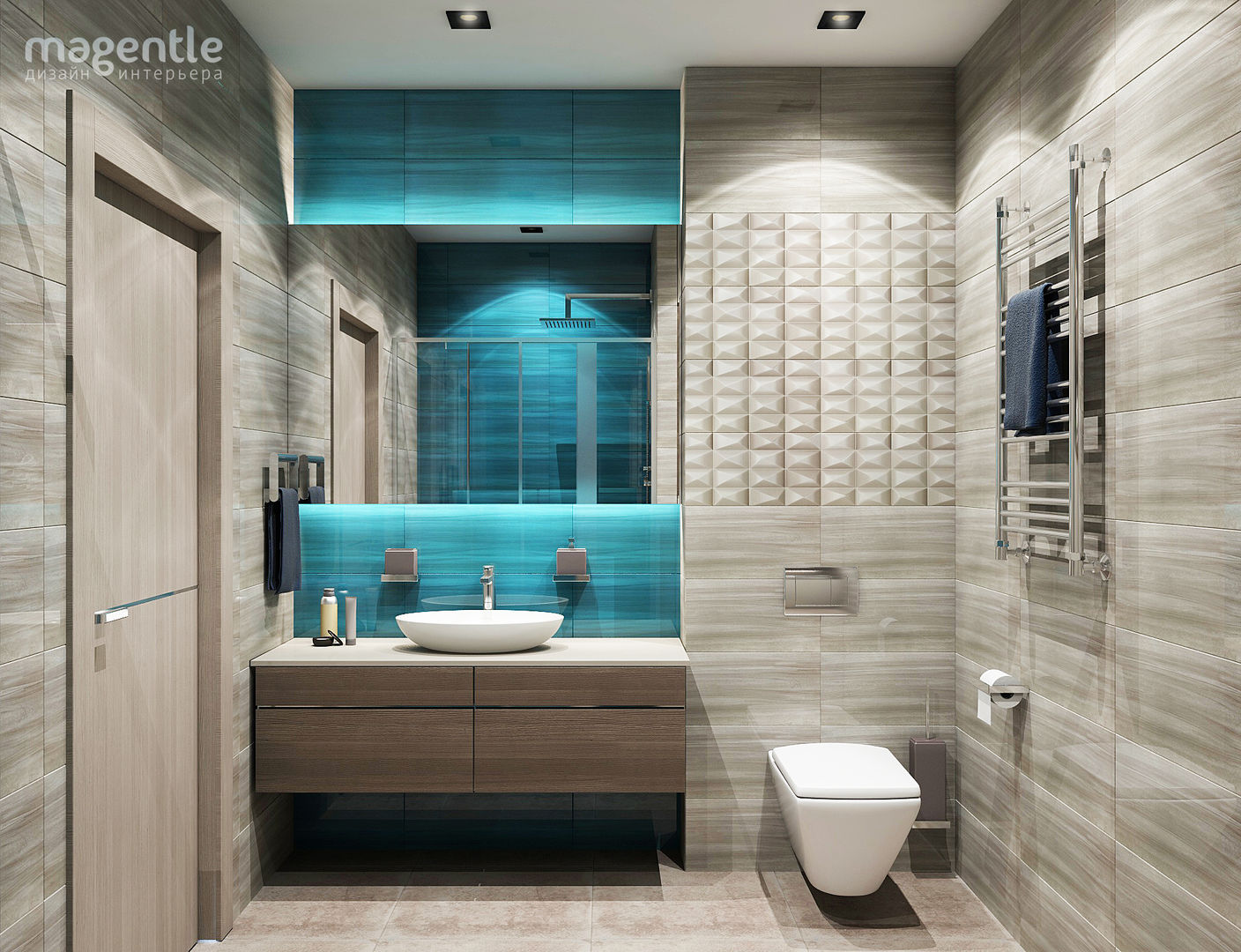 Lagoon, MAGENTLE MAGENTLE Minimalist style bathroom Tiles