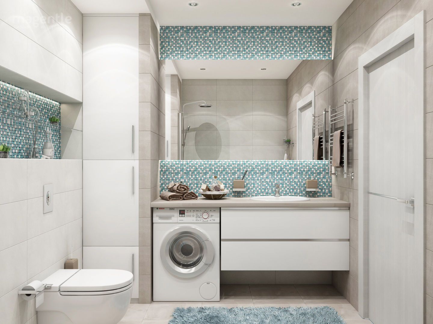 Лескова, MAGENTLE MAGENTLE Minimalist style bathrooms Tiles