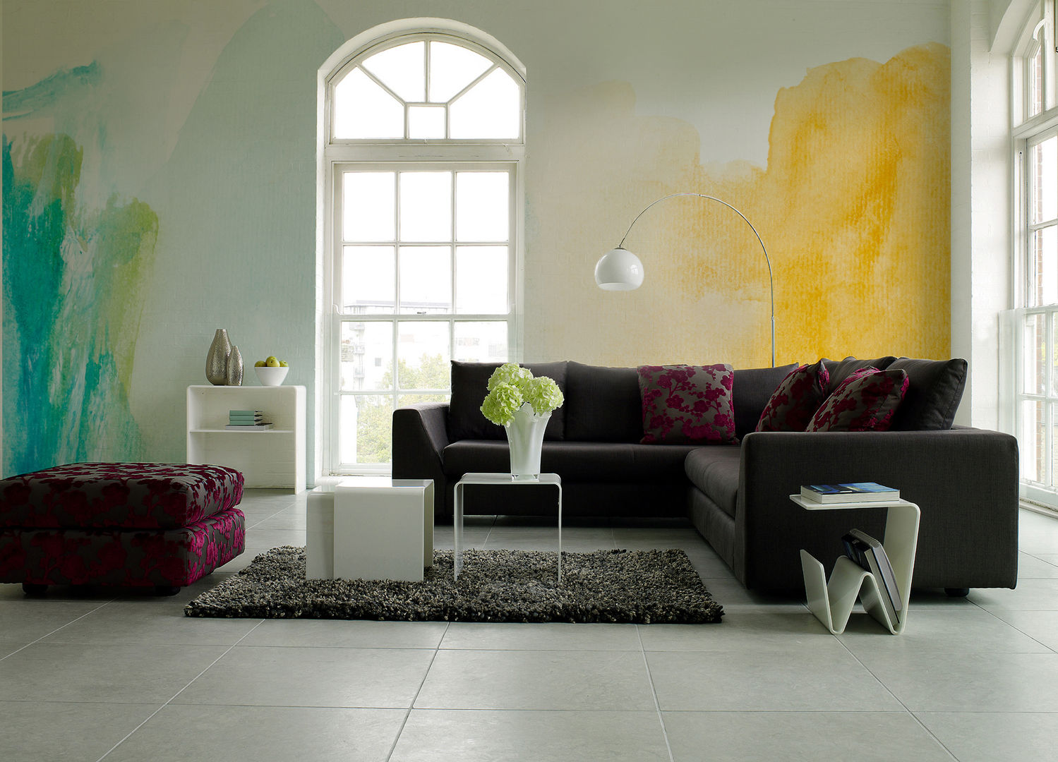 Colorful blurs Pixers Minimalist living room wall mural,wallpaper,watercolor,painting,summer