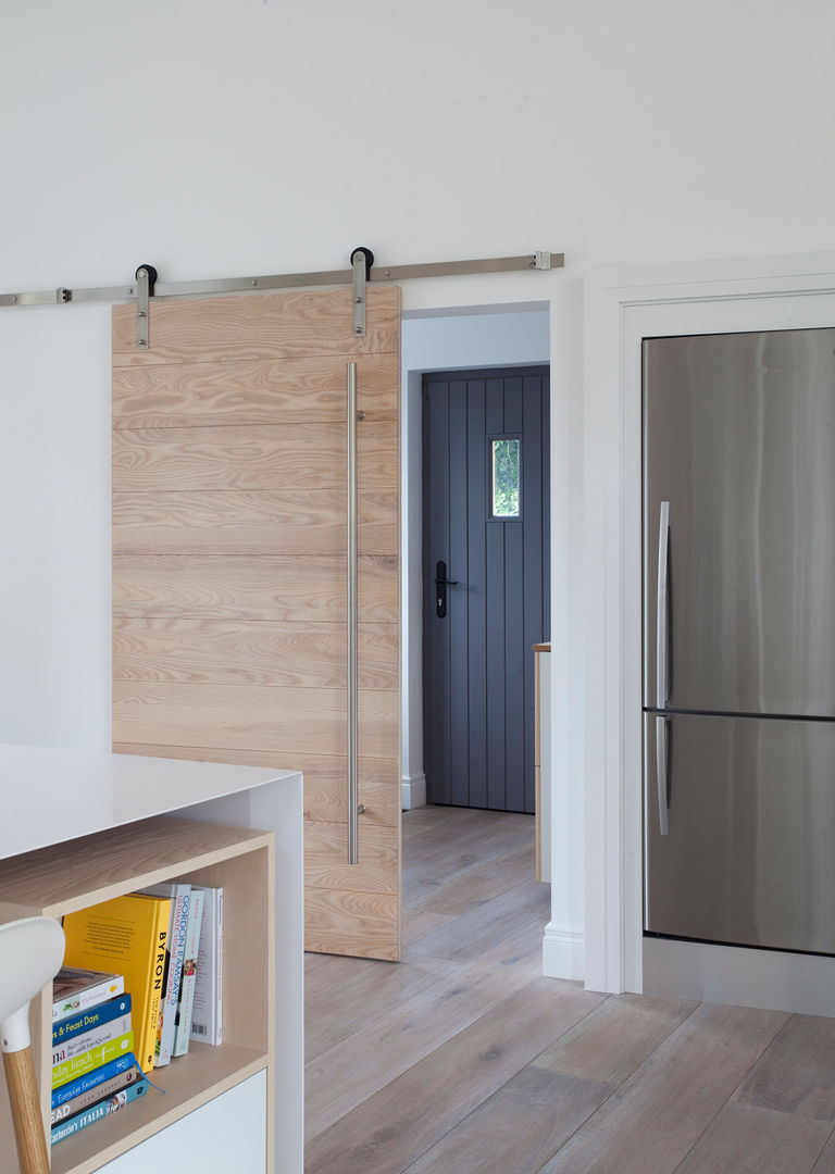 White Kitchen Designer Kitchen by Morgan Modern corridor, hallway & stairs entrance door,doorway,door,kitchen