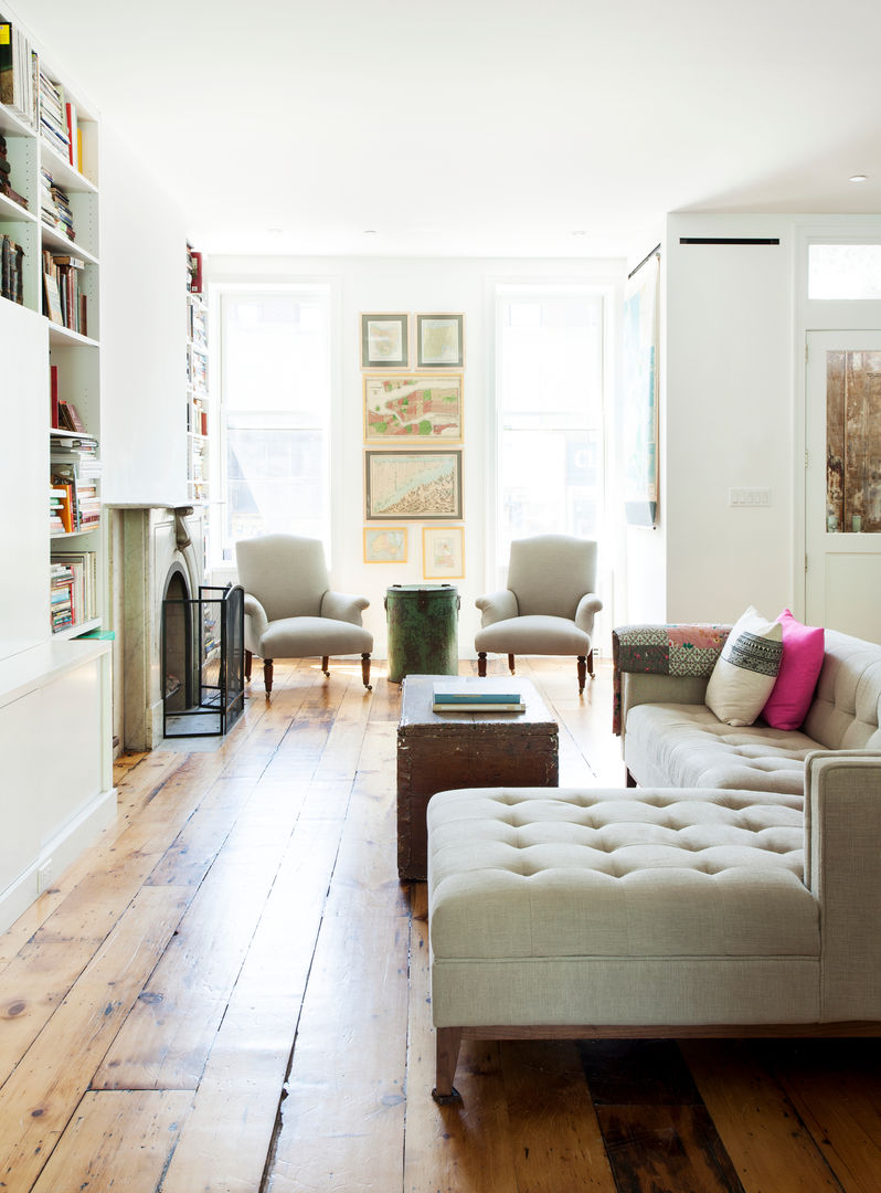 Brooklyn Brownstone Lorraine Bonaventura Architect Modern living room Bricks