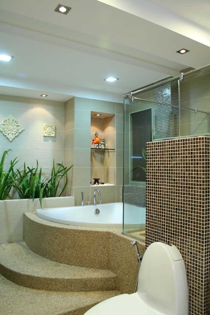 Tropical Retreat | SEMI-DETACHED, Design Spirits Design Spirits Tropical style bathrooms