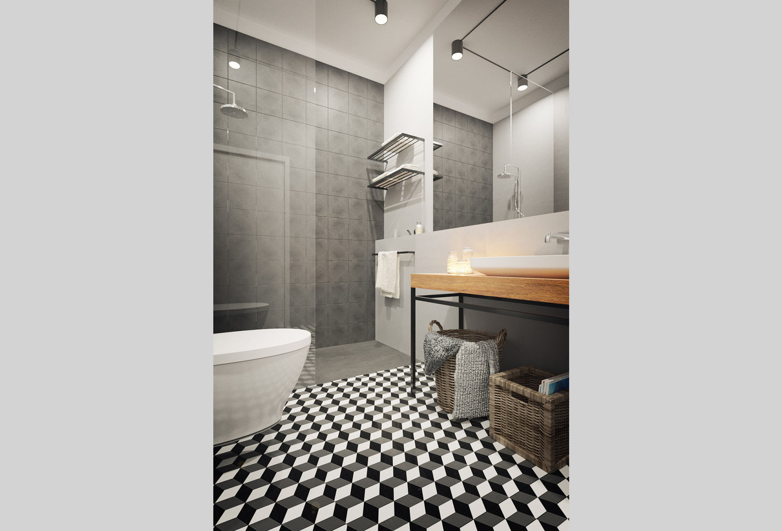 Apartamento Antas, Porto, Vítor Leal Barros Architecture Vítor Leal Barros Architecture Salle de bain moderne