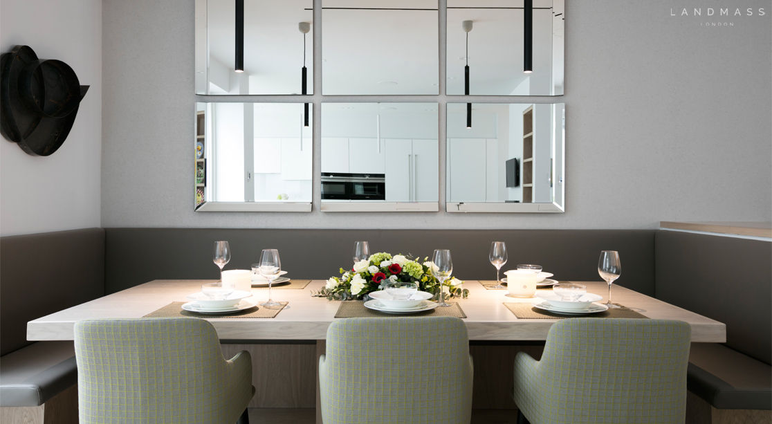 DINING AREA Landmass London 모던스타일 다이닝 룸