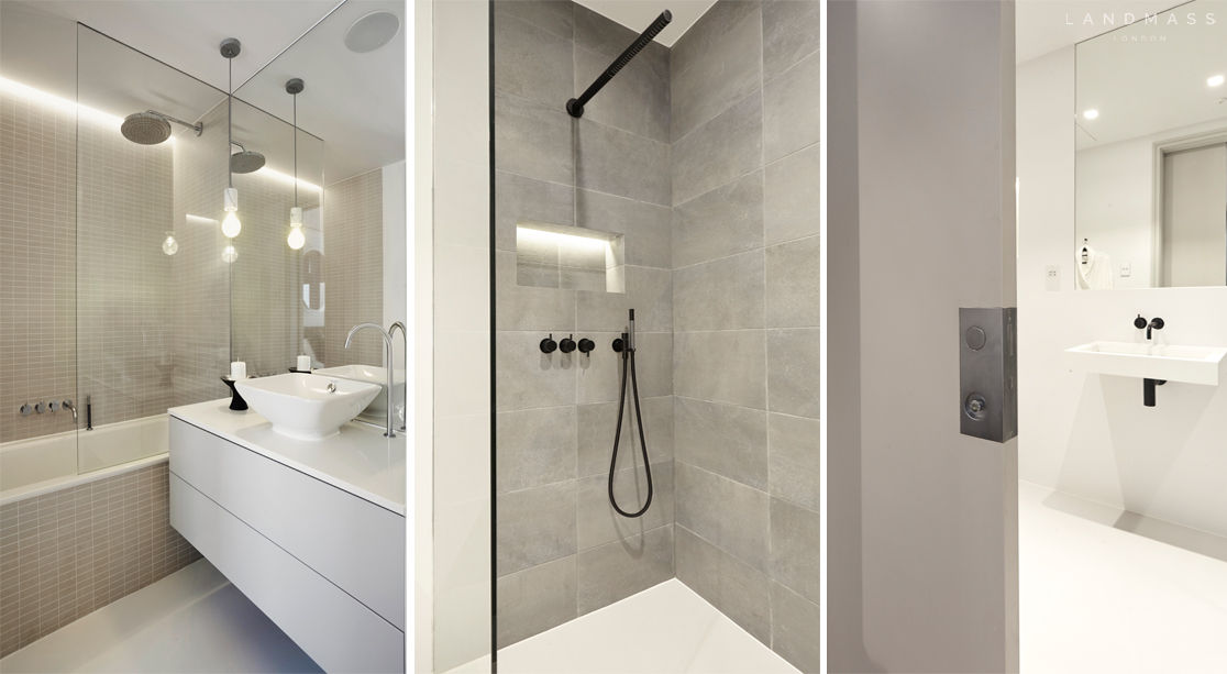 EN - SUITE DETAILS Landmass London Ванная комната в стиле модерн