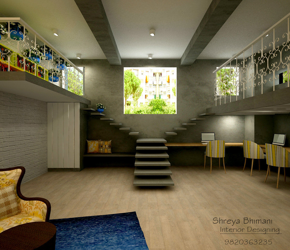 Work Studio, Shreya Bhimani Designs Shreya Bhimani Designs Moderner Flur, Diele & Treppenhaus