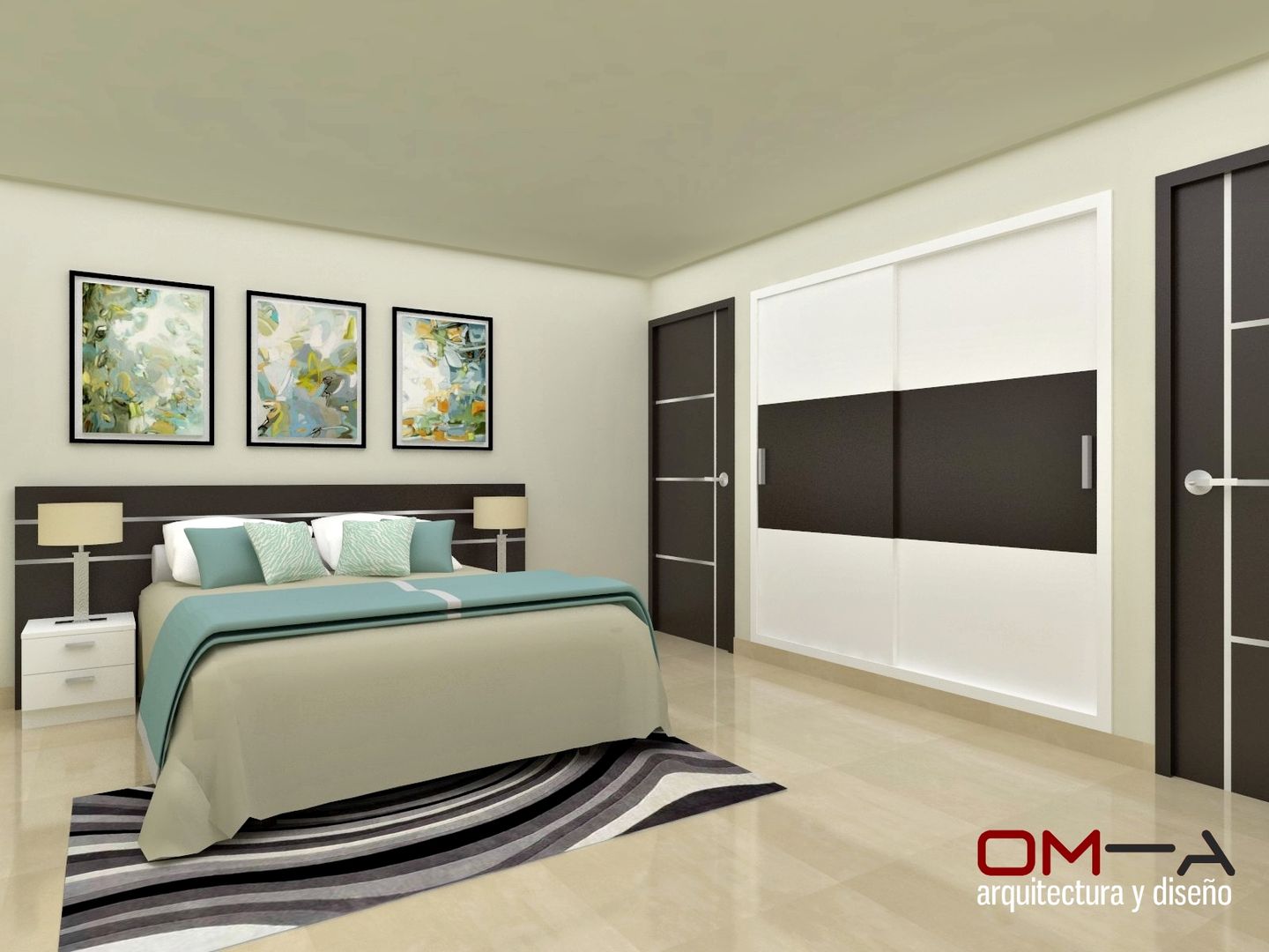 Diseño interior en apartamento , om-a arquitectura y diseño om-a arquitectura y diseño Modern style bedroom