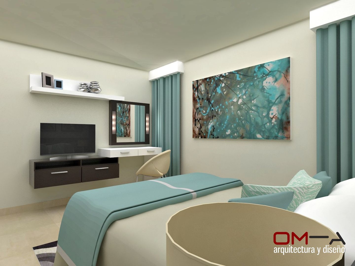 Diseño interior en apartamento , om-a arquitectura y diseño om-a arquitectura y diseño Спальня