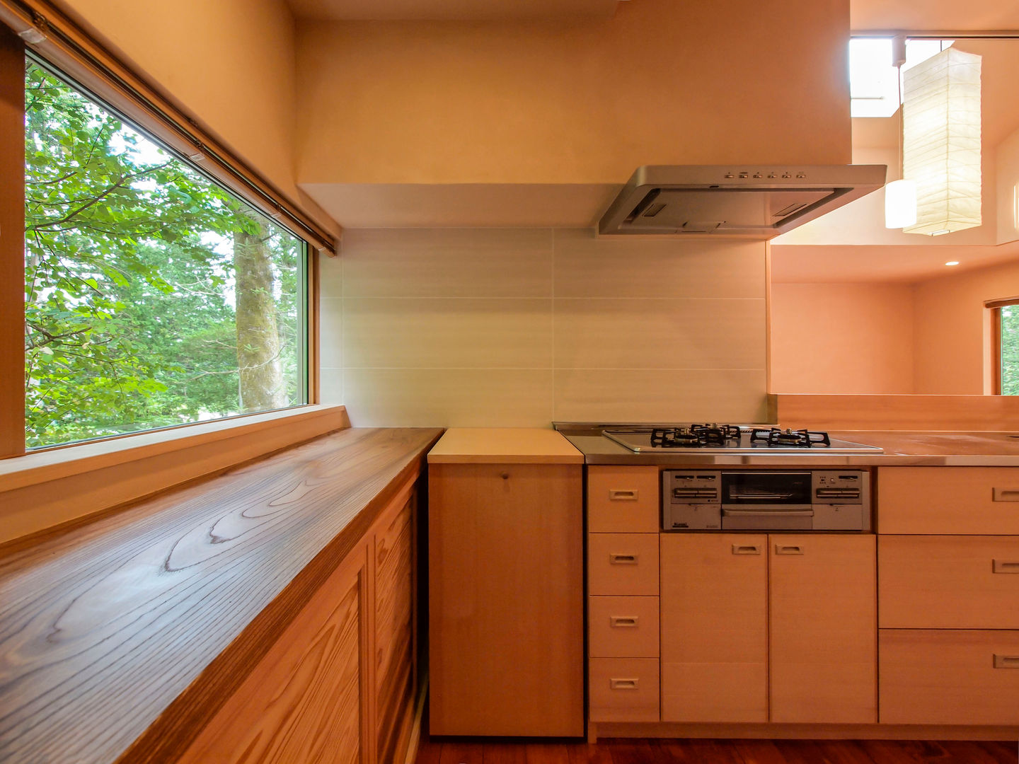 製作キッチン あーきす建築設計室 オリジナルデザインの キッチン 木 木目調 製作キッチン,キッチン用具