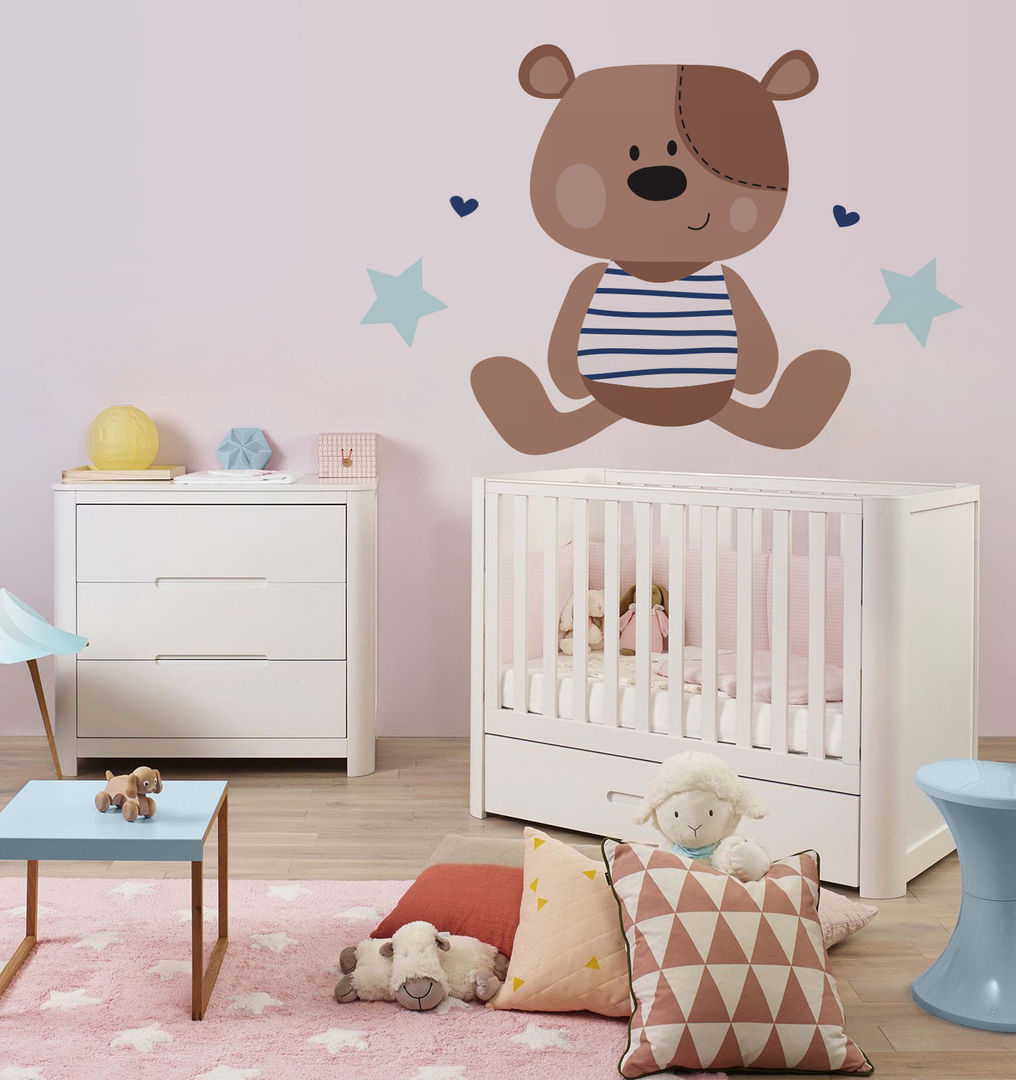 Kids room idea Pixers Scandinavian style nursery/kids room wall mural,wallpaper,kid,child,teddy,bear,,'