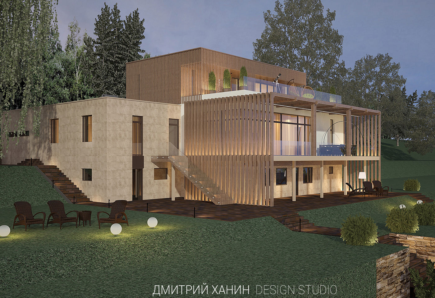 Дом с видом на озеро, Dmitriy Khanin Dmitriy Khanin Minimalist houses Engineered Wood Transparent