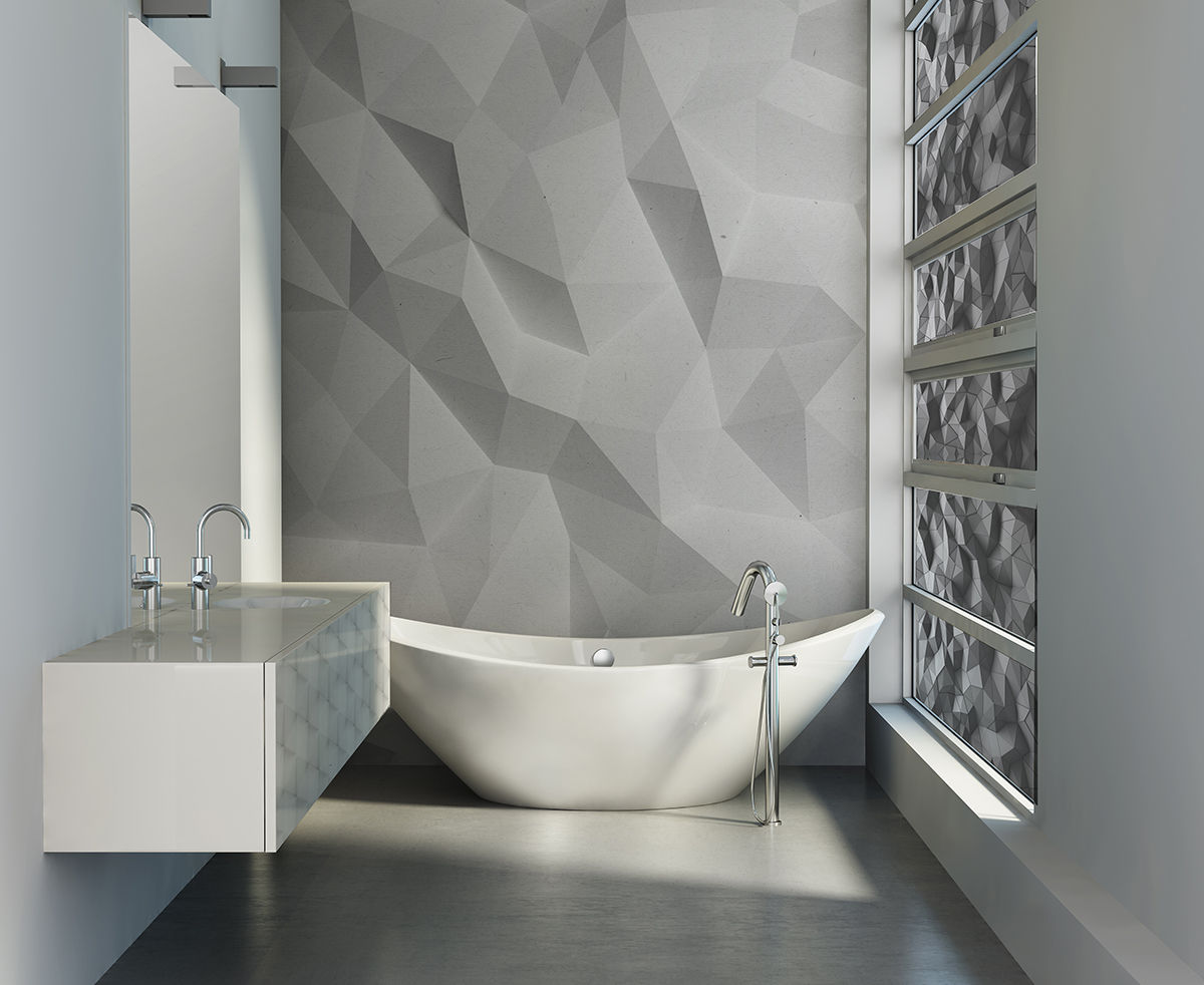 Smart Froms Pixers Minimalist bathroom wall mural,wallpaper,abstract,triangles,geometric