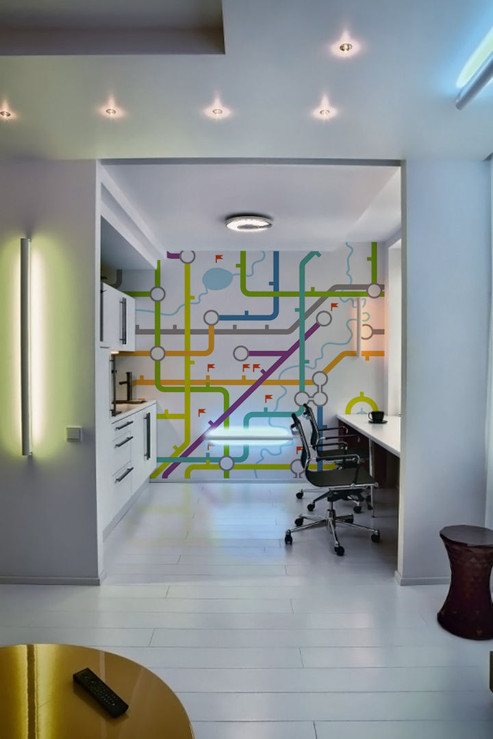 Underground Map Pixers Modern kitchen wall mural,wallpaper,subway,metro,map