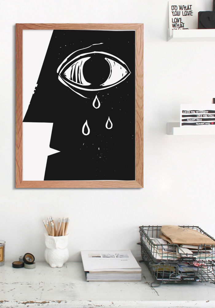 Eye Pixers Study/office wall mural,wallpaper,face,crying,print,poster