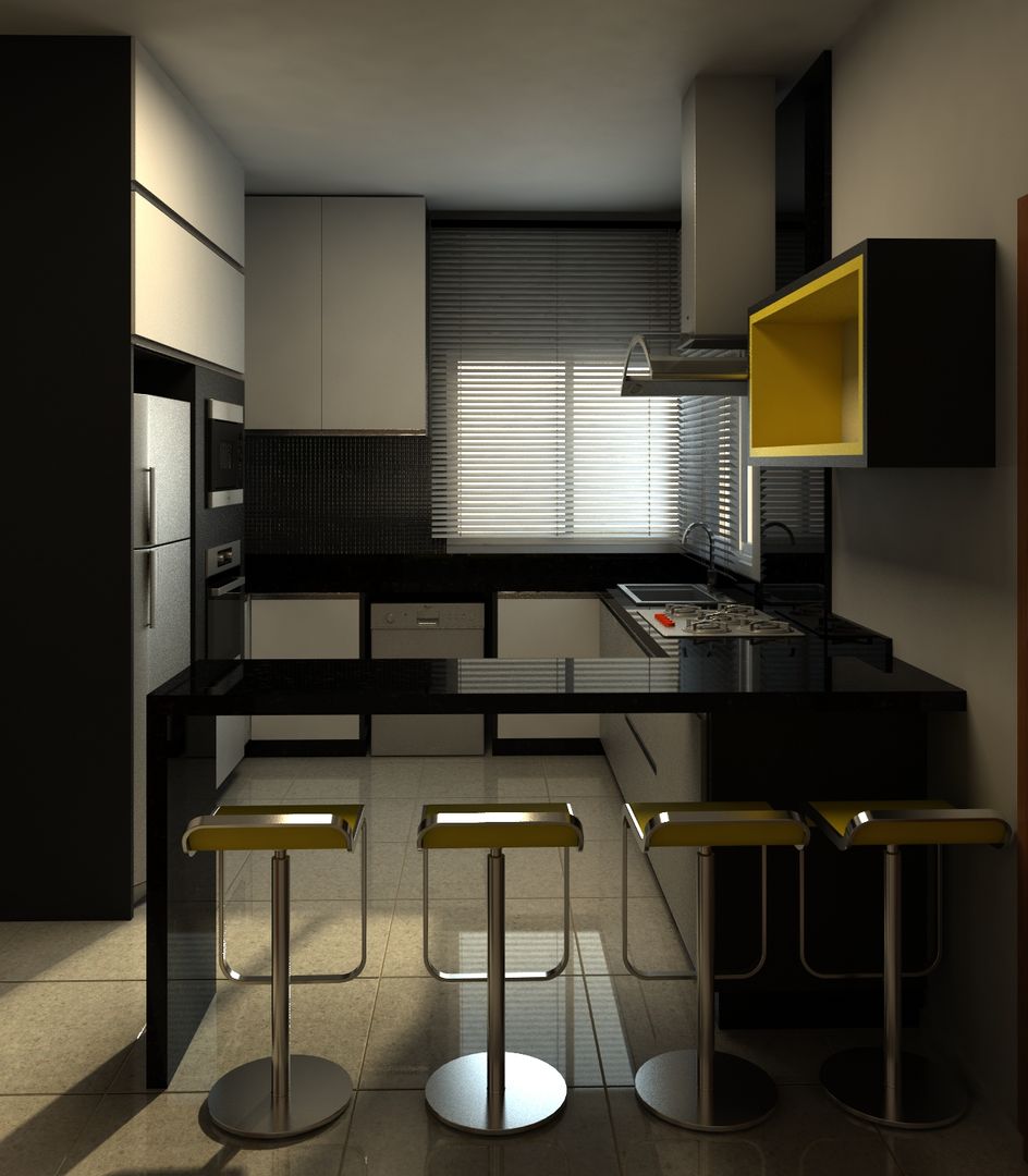 Interior AN, A&B Arquitetura A&B Arquitetura Modern kitchen Cabinets & shelves