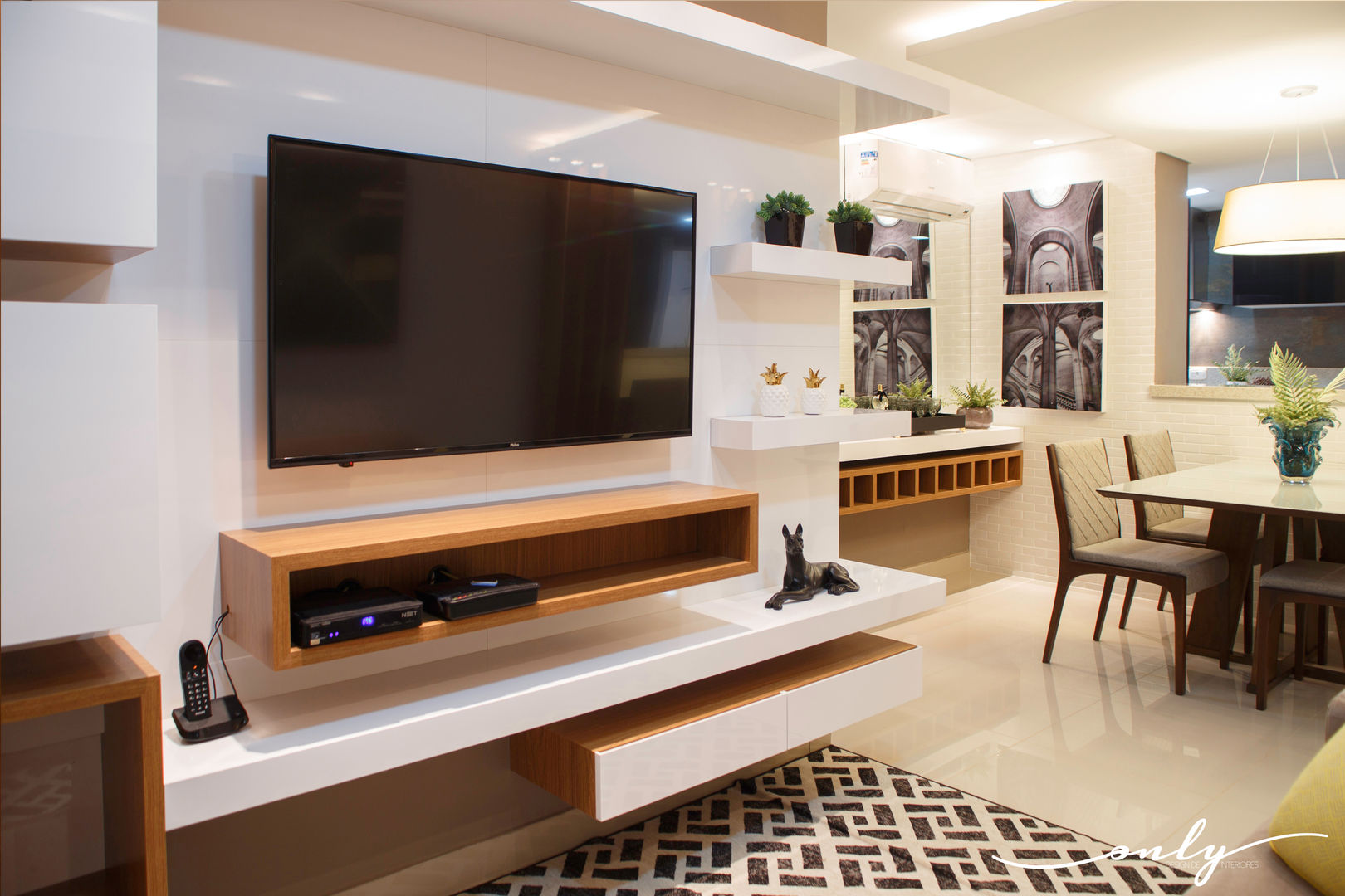 Apartamento N | H, Only Design de Interiores Only Design de Interiores Ruang Media Modern