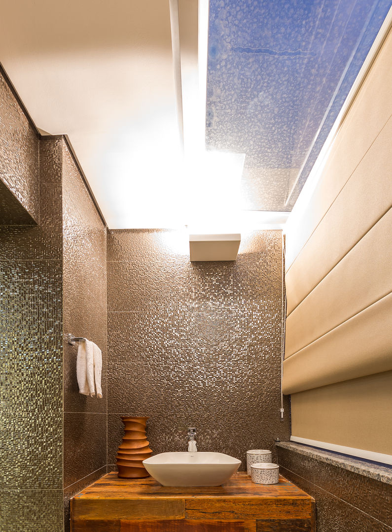 Banheiro sofisticado, Flaviane Pereira Flaviane Pereira Baños de estilo moderno Vidrio