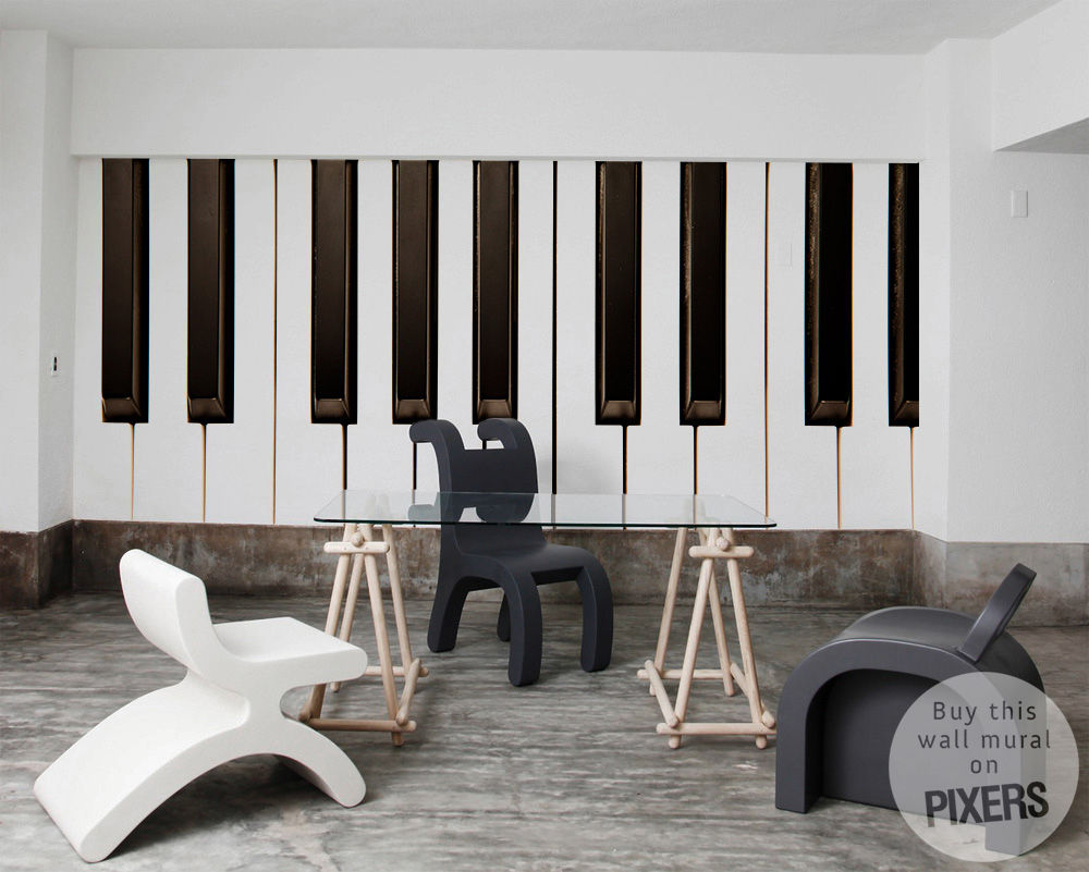 Piano Pixers Eclectic style living room piano,wall mural,wallpaper,key,music