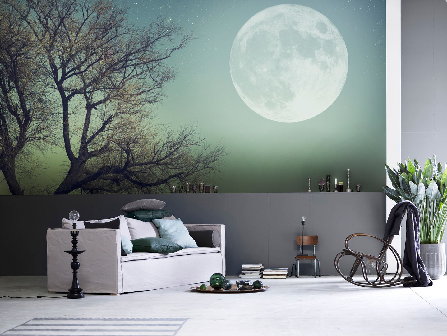 Full Moon Pixers Salas de estar minimalistas moon,full moon,wall mural,wallpaper,night