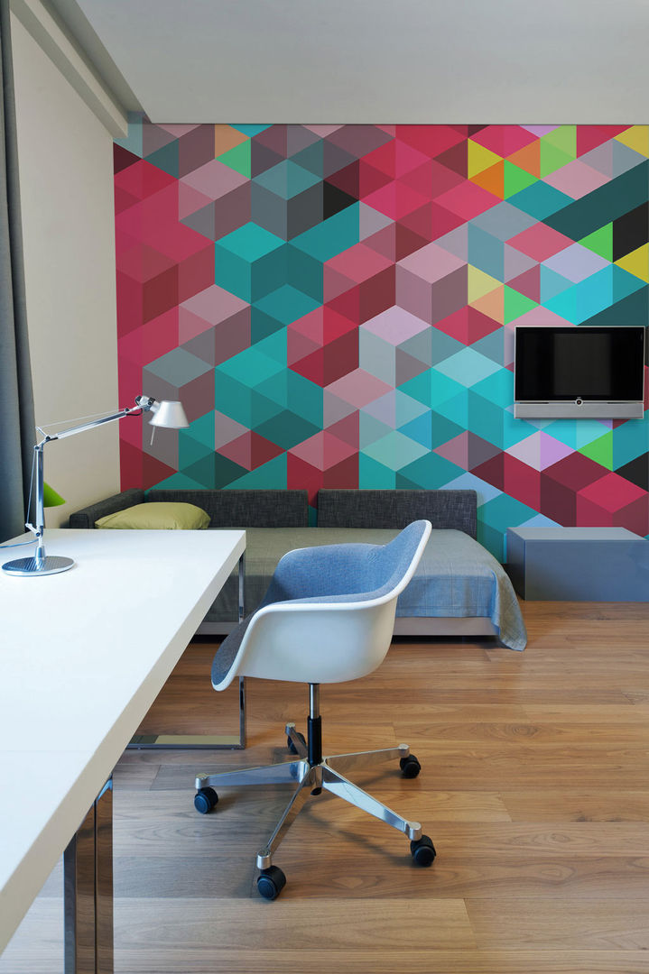 Colorful Abstract Pixers Oficinas de estilo moderno abstract,geometry,wallpaper,wall mural