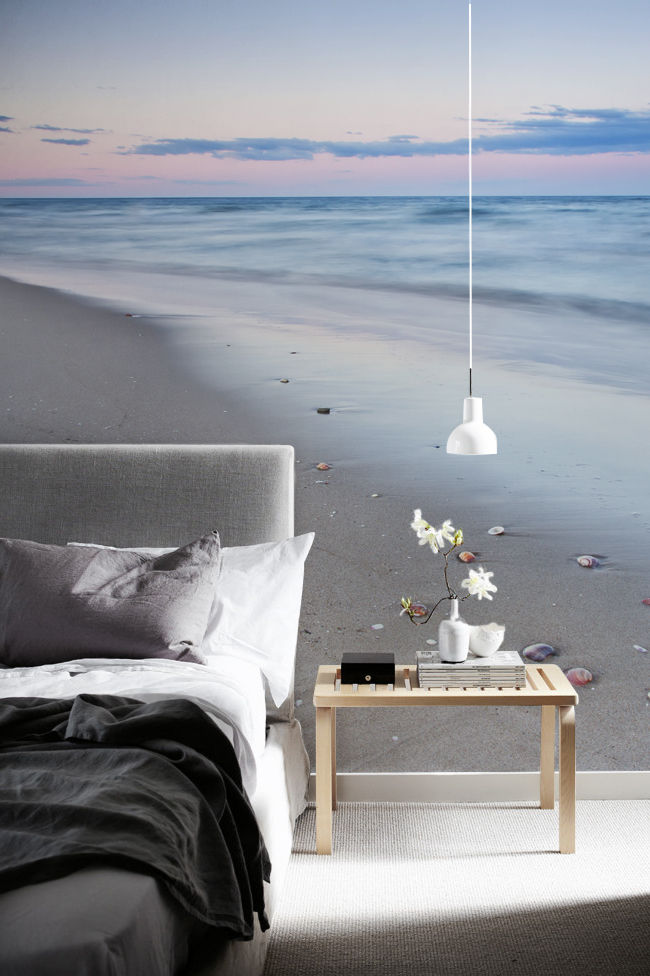 Beach Pixers モダンスタイルの寝室 beach,sea,ocean,sand,sunset,wall mural,wallpaper