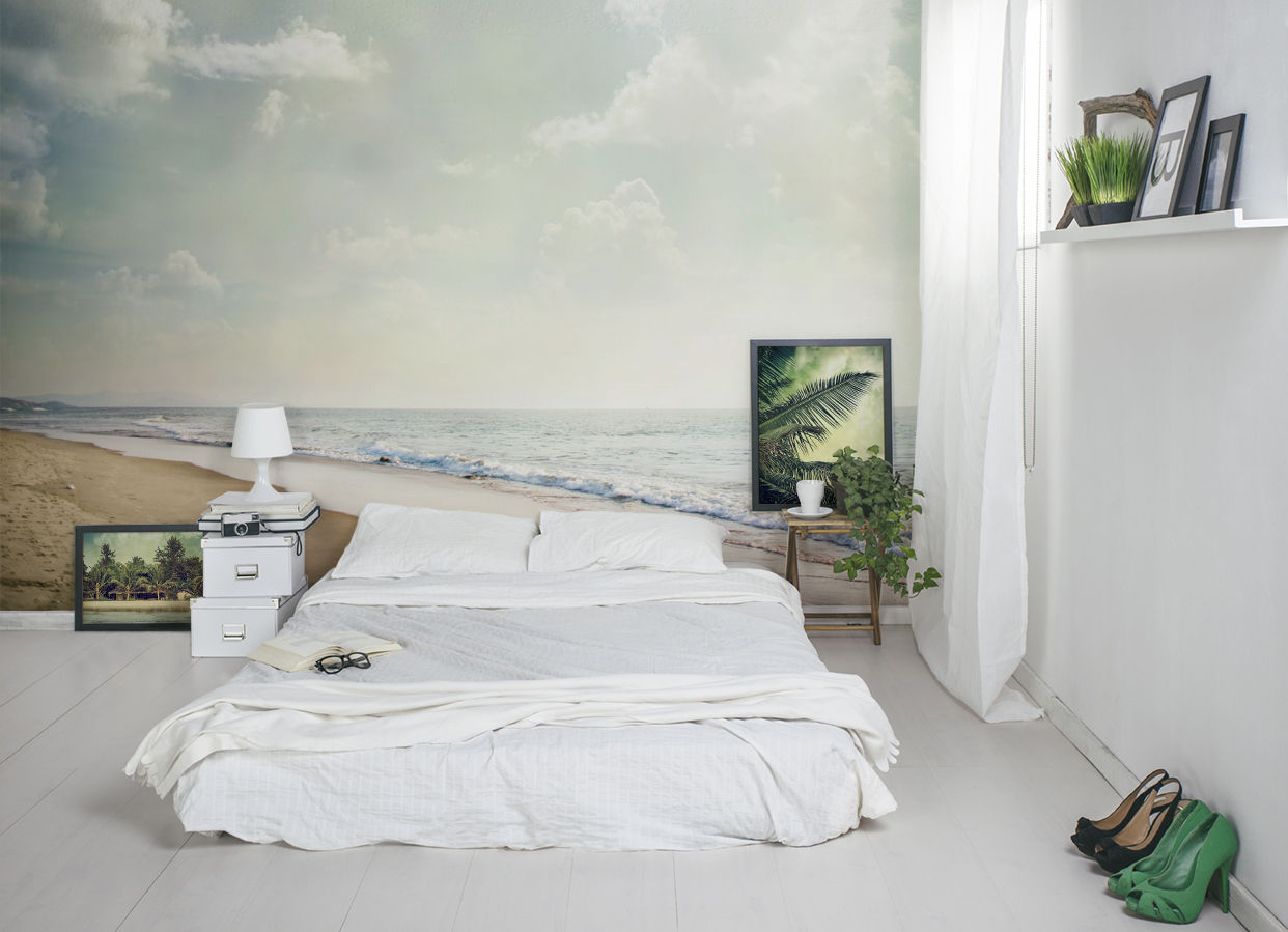 Sea Side Pixers モダンスタイルの寝室 beach,sea,ocean,wall mural,wallpaper