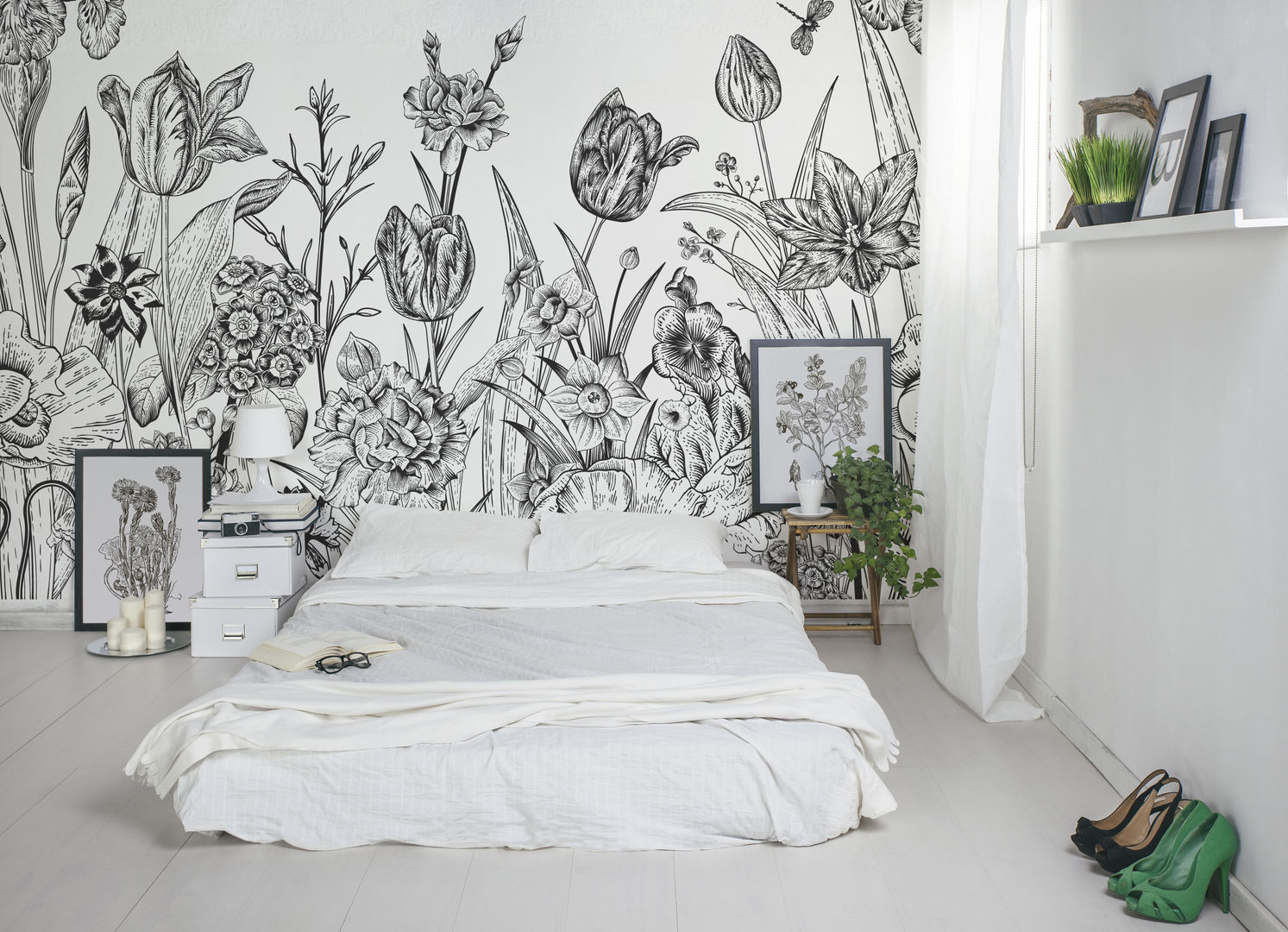Spring Flowers Pixers Rustic style bedroom flowers,wall mural,wallpaper