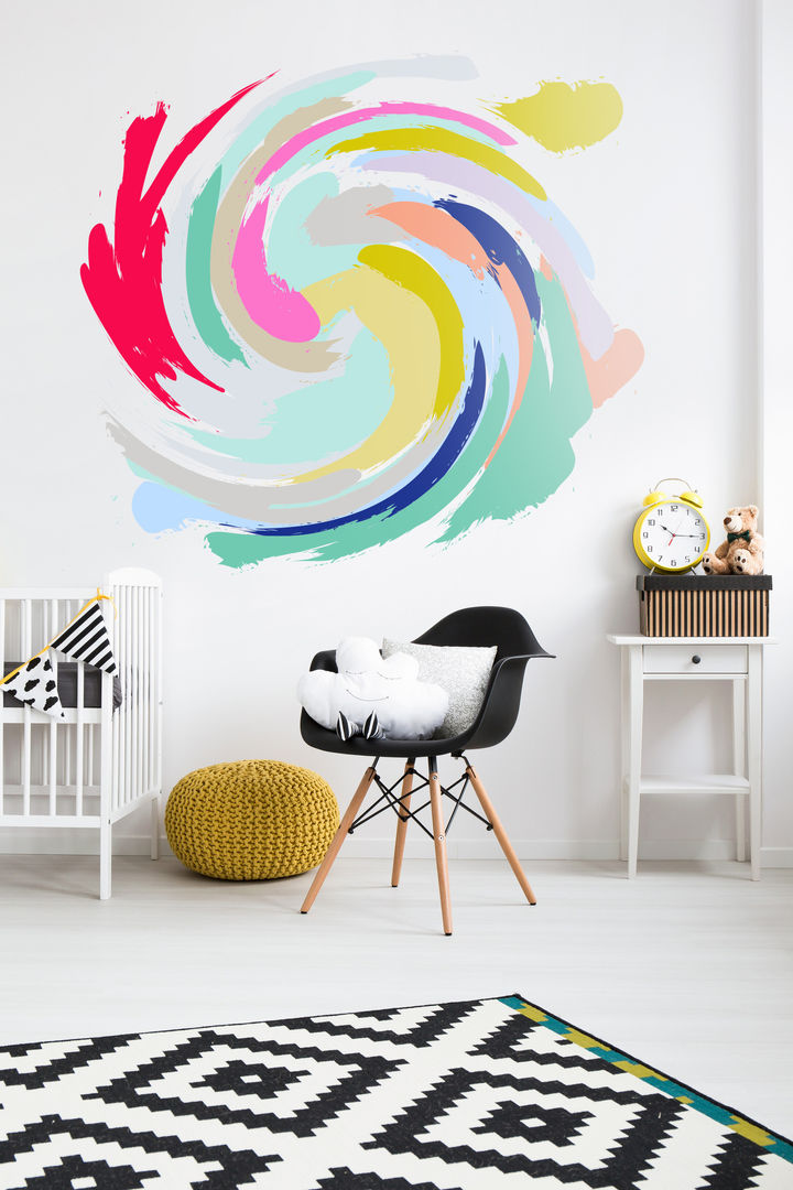 Swirl Pixers Quartos de criança ecléticos swirl,warm colours,pastels,pastel,wall decal,wall mural,wall sticker,wallpaper