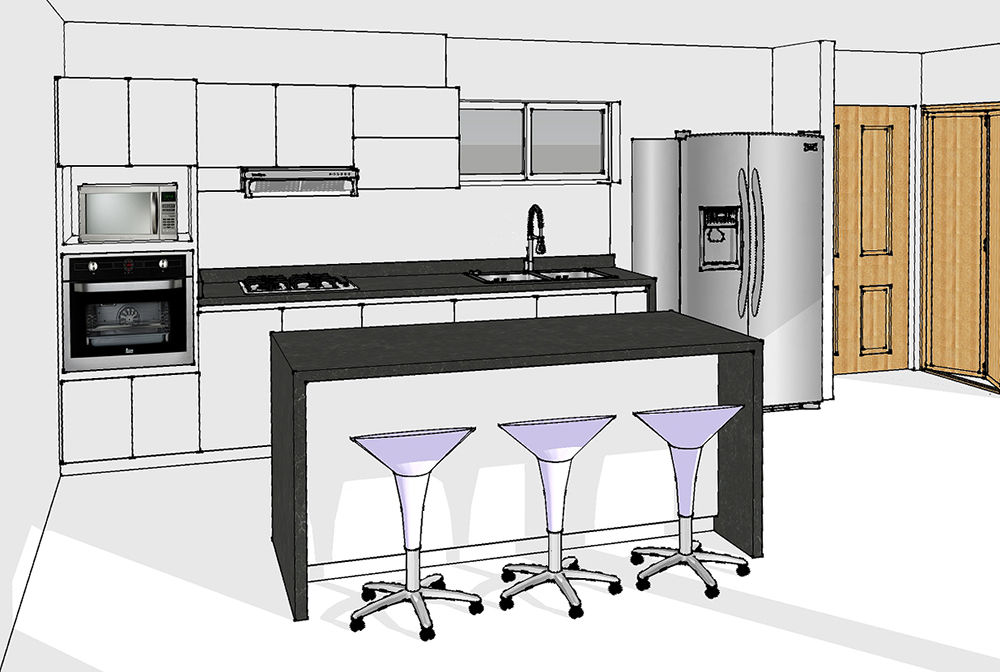 Render cocina integral Remodelar Proyectos Integrales Cocinas modernas Tablero DM render,cocina integral,reforma cocina,remodelación cocina,imagen cocina,diseño cocina