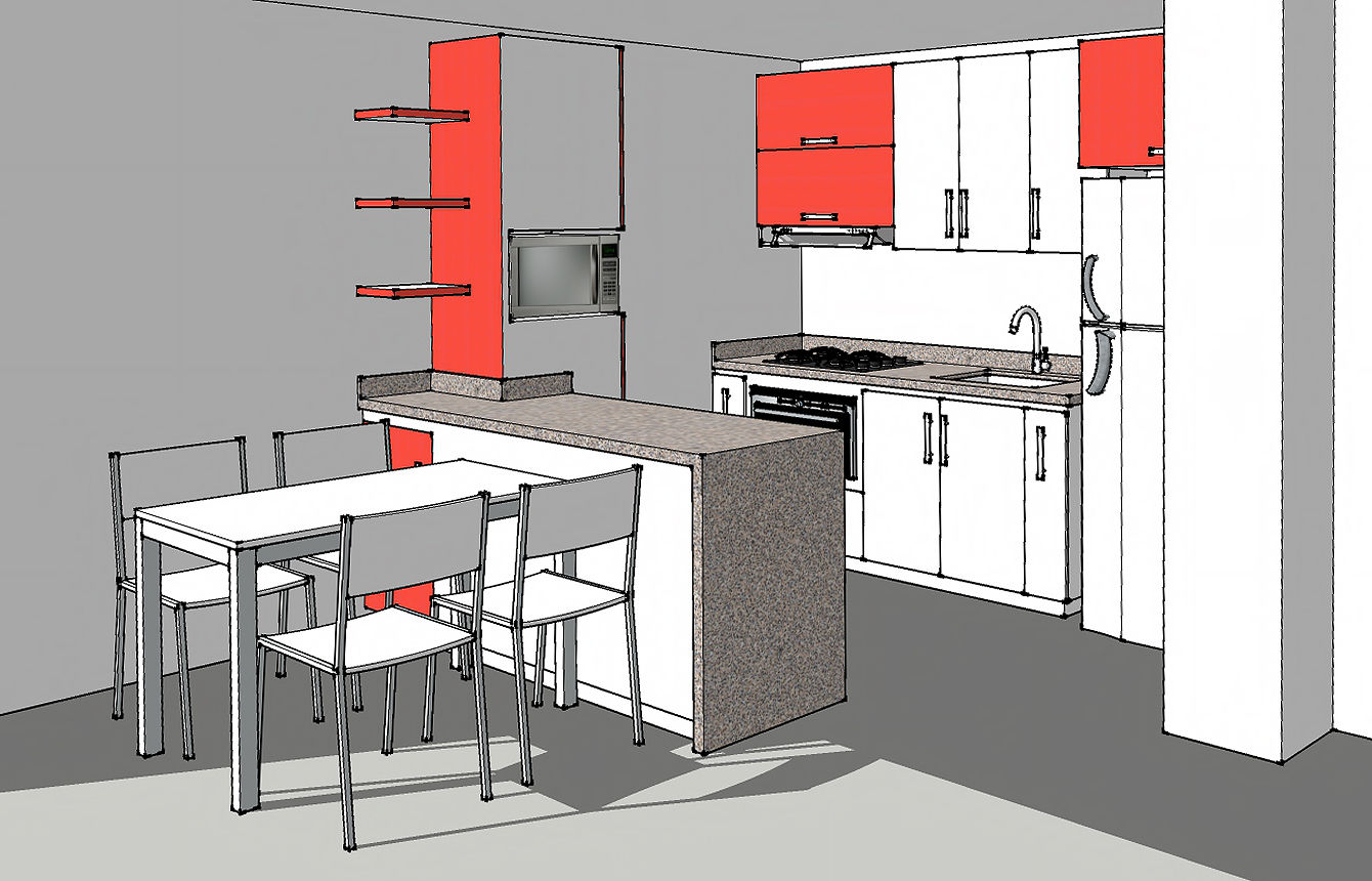 Render cocina integral Remodelar Proyectos Integrales Cocinas modernas Tablero DM render,cocina integral,reforma cocina,remodelación cocina,imagen cocina,diseño cocina