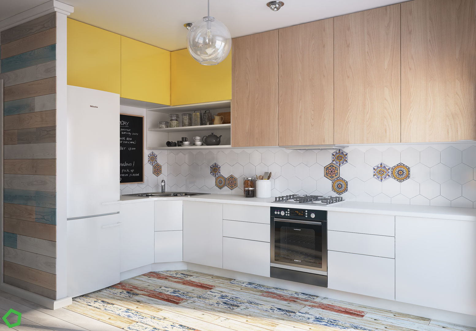 Zelena apartment, Polygon arch&des Polygon arch&des Nhà bếp phong cách tối giản