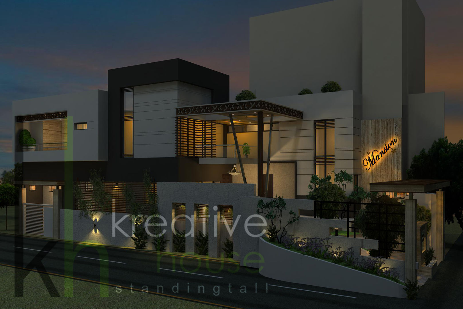 A gorgeous contemporary home with modern twist KREATIVE HOUSE Modern houses Engineered Wood Transparent