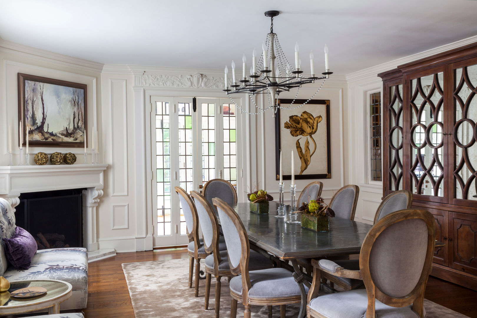 dining room with zinc table Mel McDaniel Design Classic style dining room Tables