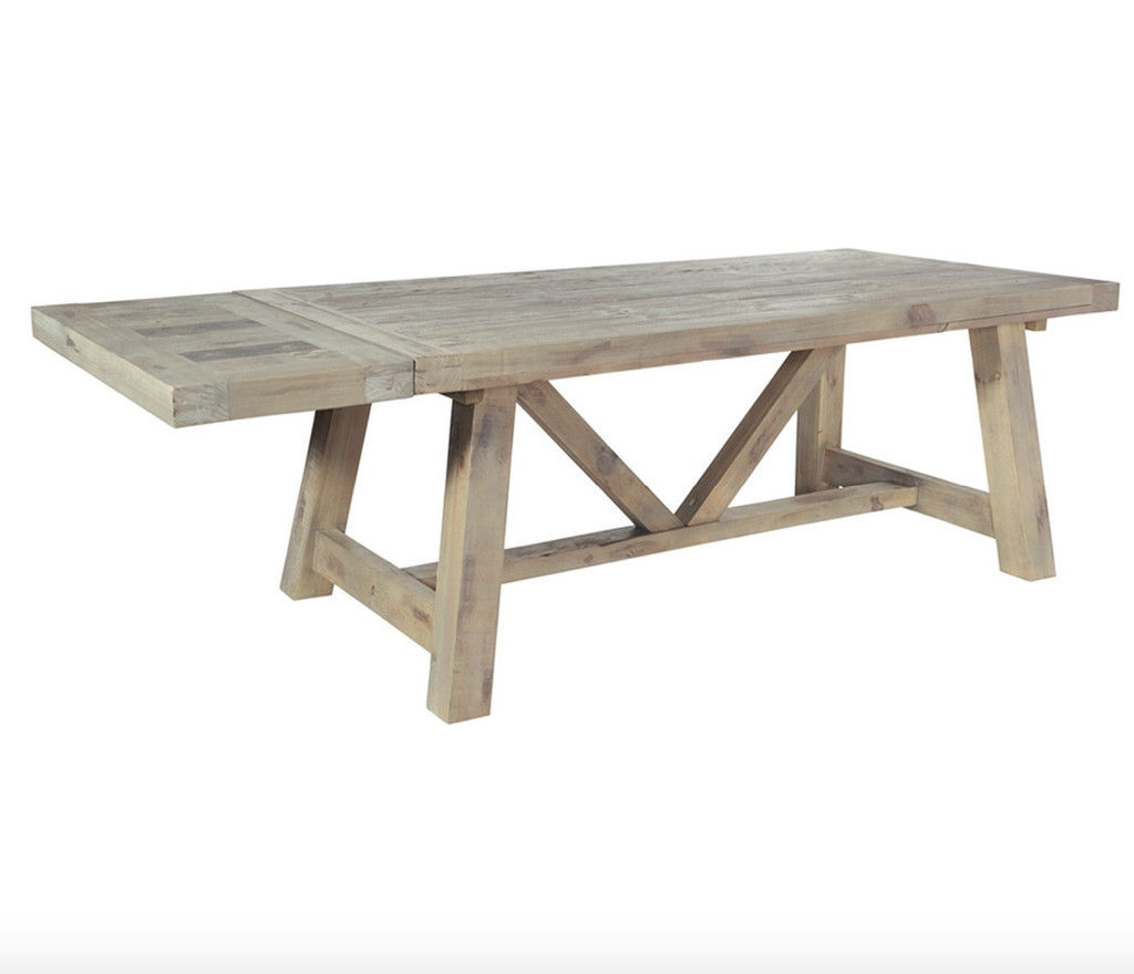 Farringdon Reclaimed Extendable Dining Table Modish Living Sala da pranzo in stile rustico Legno Effetto legno Tavoli