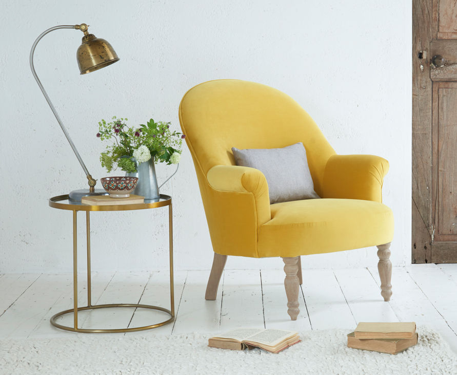 Munchkin armchair Loaf Phòng khách Dệt may Amber/Gold armchair,yellow,velvet,living room,Sofas & armchairs