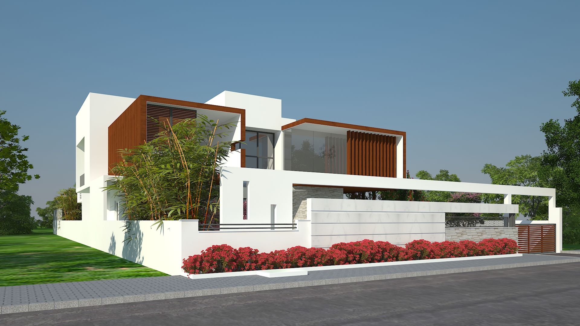 EXTERIOR VIEW De Panache - Interior Architects Modern Houses Concrete