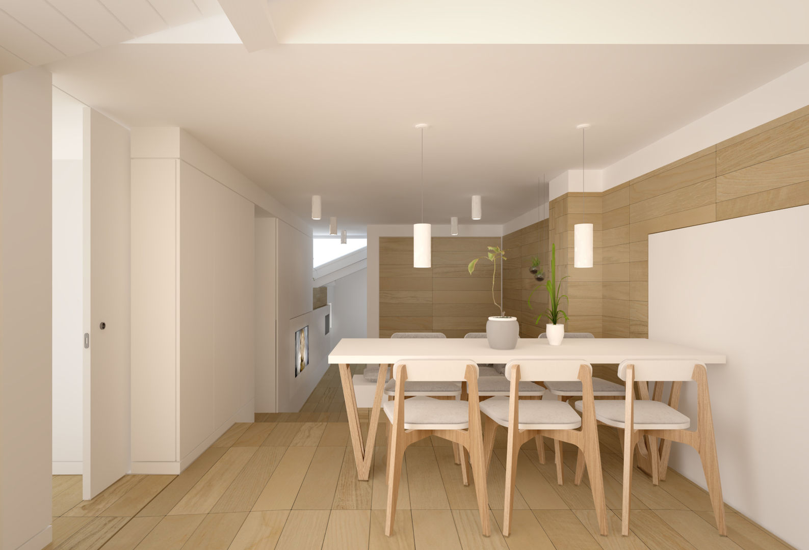 Piccola mansarda in legno | Small wooden attic, DomECO DomECO Modern dining room