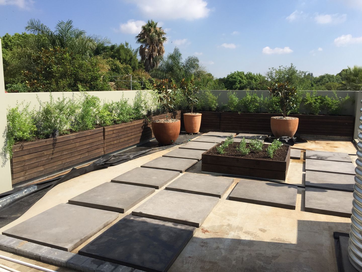 PLANTER BOXES ON UPSTAIRS PATIO Oxford Trellis Patios & Decks Plants & flowers