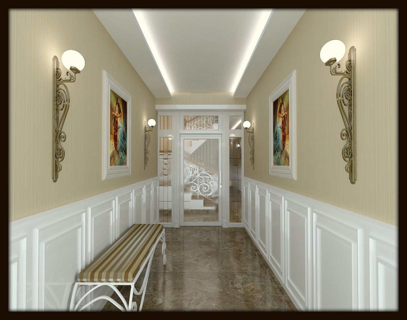 LBC İNŞAAT -76.CADDE ÖRNEK DAİRE , vanetta mutfak Çankaya vanetta mutfak Çankaya Modern corridor, hallway & stairs