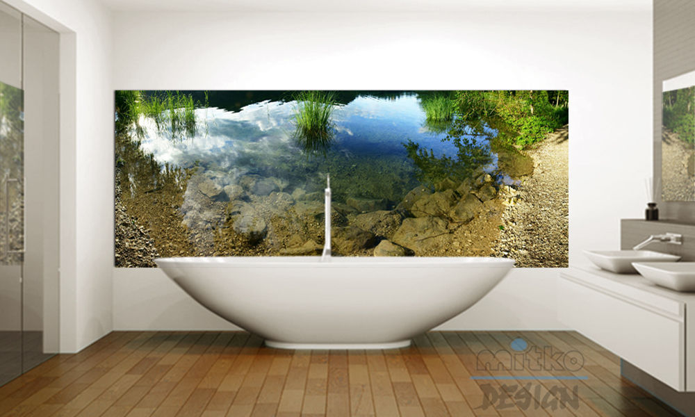 Individuelle Badezimmergestaltung mit Glasbildern, Mitko Glas Design Mitko Glas Design Casas de banho modernas Vidro