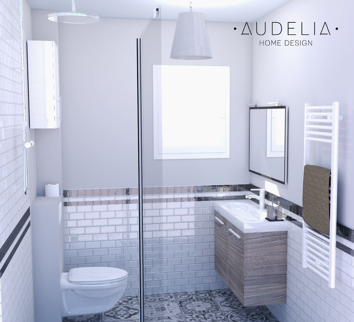 Rénovation d'une salle de bains, AUDELIA HOME DESIGN AUDELIA HOME DESIGN